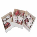 Hanging heart/tree/bush, white/red, 10.5x3x10cm, package contains 3 pieces!|Ego Dekor