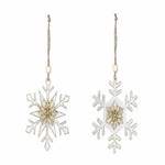 Snowflake curtain, gold, 11x13x1cm, package contains 2 pieces!|Ego Dekor