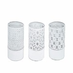 Ornament candlestick, white, 9x12x9cm, package contains 3 pieces!|Ego Dekor