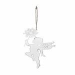 Curtain angel with a flower, white, 13.5x26x0.01cm, pc|Ego Dekor