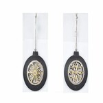 Hanging ornament with flake, black/gold, 10.5x12.5x1.5cm, package contains 2 pieces!|Ego Dekor