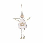 Závěs anděl s hvězdou, 12x34x3cm, ks|Ego Dekor