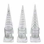 Candlestick with tree, white, 6.5x14.5x6cm, package contains 2 pieces!|Ego Dekor