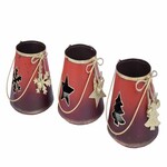 Candle tree/star/flake, red, 12x11.5x13cm, package contains 3 pieces!|Ego Dekor