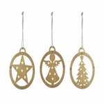 Hanging tree/star/angel, gold, 8.5x9.5x0.6cm, package contains 2 pieces!|Ego Dekor