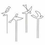 Podpora pro květiny BIRD, 38cm, balení obsahuje 4 kusy!|Esschert Design