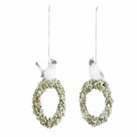 Hanging wreath with a bird, 15x19.5x7.5cm, package contains 2 pieces!|Ego Dekor