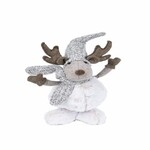 Reindeer decoration in a scarf and hat, grey/brown/white, 20x31x14cm, pc|Ego Dekor