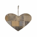 Heart pendant ANTIQUE PINE WOOD, natural, 14x14x1.5cm, pc|Ego Dekor