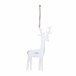 Závěs s patinou jelen, bílá, 8,5x24x0,1cm, ks|Ego Dekor