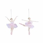 Závěs balerina, bílá/zlatá, 14x17x7cm, balení obsahuje 2 kusy!|Ego Dekor