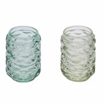 Candlestick, green, 7x7x8cm, package contains 2 pieces! (SALE)|Ego Decor