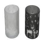 Deer and Trees tea light candlestick, glass, silver/black, 8x10cm, package contains 2 pieces! (SALE)|Ego Decor