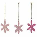 Flower hanger SPRING, pink, 12.5x12.5cm, package contains 3 pieces! (SALE)|Ego Decor