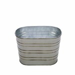 Cover for a flower pot, oval, zinc, gray, 26x13x10.5cm (SALE)|Ego Dekor