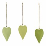 Heart pendant SPRING, yellow/green, 15x1.5x15cm, package contains 3 pieces! (SALE)|Ego Decor