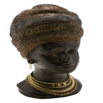 Decoration African woman, brown and gold, 17x19.5x35cm (SALE)|Ego Dekor