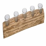 Drewniany świecznik z miseczkami, naturalny, 58x8x10cm (WYPRZEDAŻ)|Ego Dekor