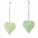 Srdce závěsné, zelená, 15cm, balení obsahuje 2 kusy! (DOPRODEJ)|Ego Dekor