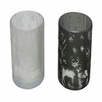 Deer and Trees tea light candlestick, glass, silver/black, 7x8cm, package contains 2 pieces! (SALE)|Ego Decor