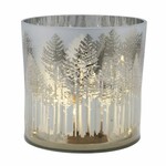 Svietnik sklenený Strieborný les, 15x20cm (DOPREDAJ)|Ego Dekor