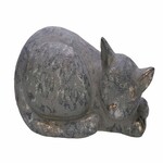 Dekoracja Śpiący kot, szaro-złota, 45x29x21cm (WYPRZEDAŻ)|Ego Dekor