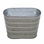 Cover for a flower pot, oval, zinc, gray, 35.5x16.5x14.5c (SALE)|Ego Dekor