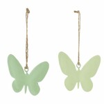 Motýl závěsný, zelená, 15cm, balení obsahuje 2 kusy! (DOPRODEJ)|Ego Dekor