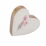 Romantyczna dekoracja serce, mango, naturalny/różowy/biały, 21,2x2,5x21cm (WYPRZEDAŻ)|Ego Dekor