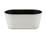 Cover for a flower pot, oval, white, 27.5x15x11.8cm,x23cm (SALE)|Ego Dekor
