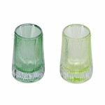 Tea candle holder, glass, green, 8x8x6.7cm, package contains 2 pieces! (SALE)|Ego Decor