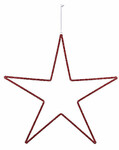 Závěs hvězda korálková, červená, 80x80x1cm (DOPRODEJ)|Ego Dekor