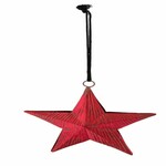 VZ 2021 Zasłona gwiazda metalowa czerwona 12x12x2cm (WYPRZEDAŻ)|Ego Dekor