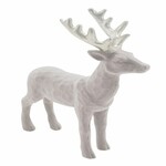 VZ 2021 Dekorácia jeleň, strieborná a šedá, 18x24x5cm (DOPREDAJ)|Ego Dekor