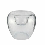 MELZO candlestick for tea light, clear crack, glass, diameter 12x7cm|Ego Dekor