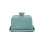 Pojemnik na masło OCEAN, 15x11x10cm, ceramiczny, zielono-niebieski|TaG WoodWare