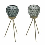 Tealight Candle Holder, Metal Base, Gold/Green, 11.5x19.5, Pack Contains 2 Pieces! (SALE)|Ego Decor