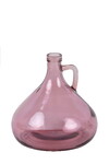 Recycled glass vase with handle, 17.5 cm, pink (pack contains 1 piece)|Vidrios San Miguel|Recycled Glass