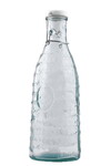Recycled glass bottle with cap 