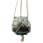 Recycled glass hanging vase 