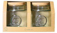 Słoik szklany z recyklingu z korkiem. z zakrętką „AUTHENTIC” 1,5 L, zestaw 2 szt. (opakowanie zawiera 1 opakowanie)|Vidrios San Miguel|Szkło z recyklingu