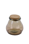 Słoik szklany z recyklingu z korkową nakrętką „SAC”, butelka 0,8 l brązowy (opakowanie zawiera 1 sztukę)|Vidrios San Miguel|Szkło z recyklingu