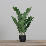 Artificial flower Zamiaculcas in a black plastic pot, 60 cm, textile, green, (package includes 1 pc)|DPI|Ego Dekor