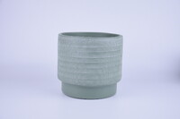 Osłonka na doniczkę ceramiczną LEIRIA o średnicy 20x18cm, zielony mat|ZIELONY MAT|Ego Dekor