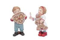 Boy & girl GINGERBREAD, polystone, 9x14x5cm, package contains 2 pcs