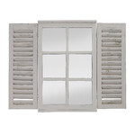 Lustro z okiennicami, białe, 60 cm|Esschert Design